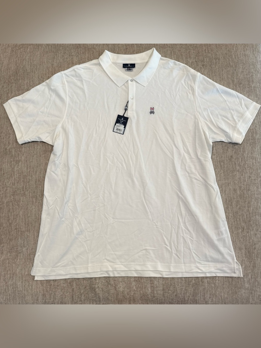 Men’s Size 5XLT Psycho Bunny Classic Polo Shirt B9K001ARPC White $130 - NEW